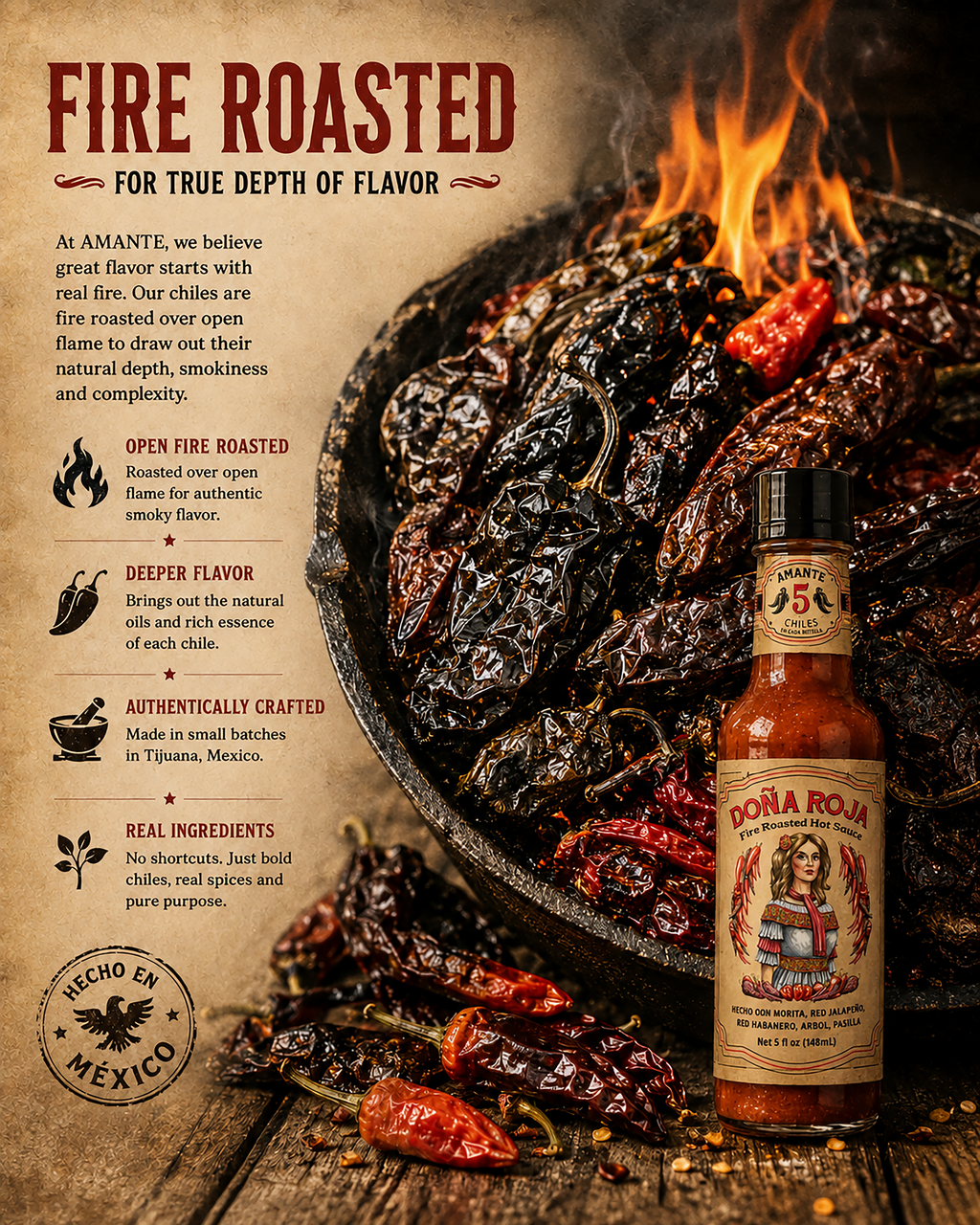 DOÑA ROJA Fire Roasted Hot Sauce